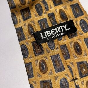 Liberty London Gold and Gray Patterned Tie